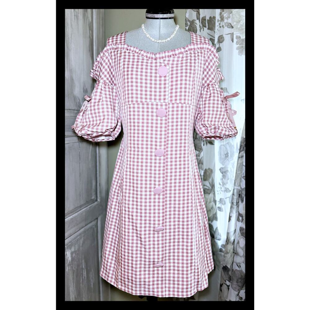 Liz Lisa Pink Gingham Check Mini Dress Jfashion Gyaru Himekaji Shoujo Girl Japan - Picture 6 of 16